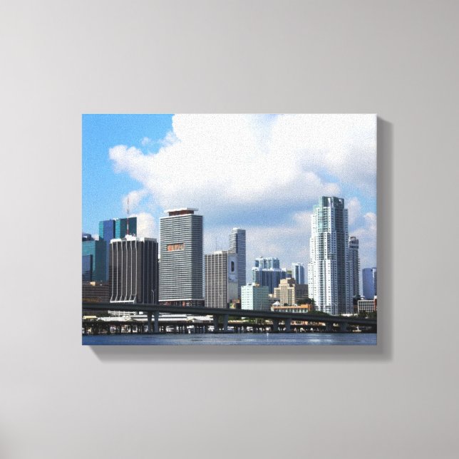 Impressão Em Tela Vista da frente das águas de Miami (Frente)