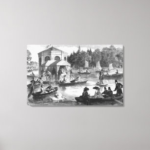 Impressão Em Tela Vista da lagoa da corte em Fontainebleau