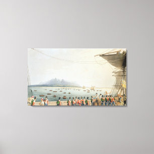 Impressão Em Tela Vista da plataforma do transporte do castelo de