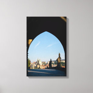 Impressão Em Tela Vista da ponte Carlos em Praga