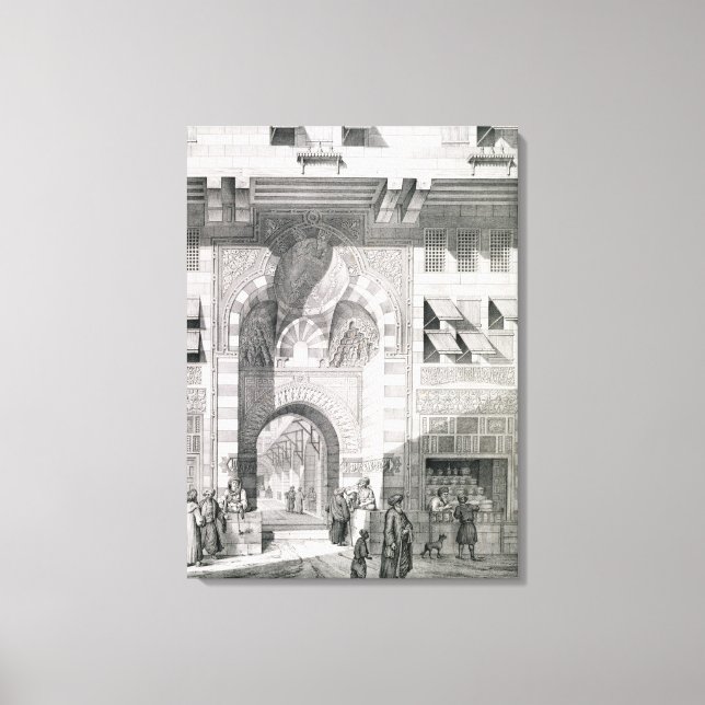 Impressão Em Tela Vista da Porta de Okal Kaid-Bey, de Monumentos (Frente)