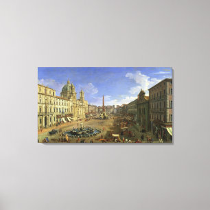 Impressão Em Tela Vista da praça Navona, Roma