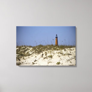 Impressão Em Tela Vista da Praia do Farol de Ponce Inlet Embalada em