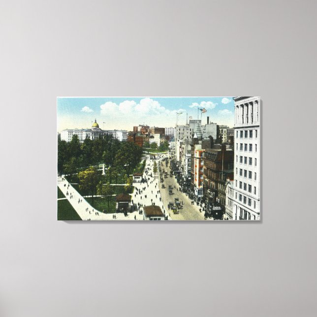 Impressão Em Tela Vista da Rua Tremont de Boylston (Frente)