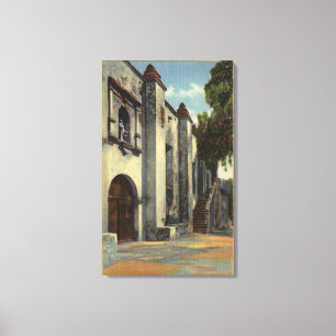 Impressão Em Tela Vista das portas & da escadaria da missão