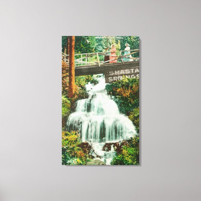 Impressão Em Tela Vista das Primaveras do Lower FallsShasta, CA (Frente)