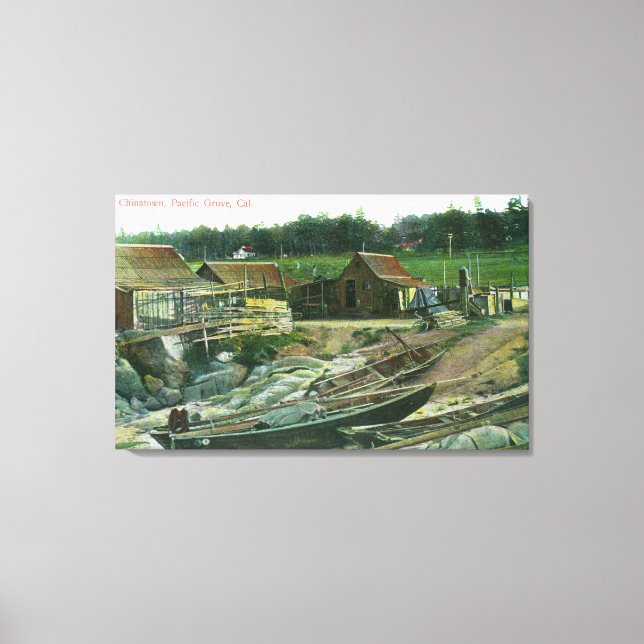 Impressão Em Tela Vista de Barcos na Praia em Chinatown (Frente)