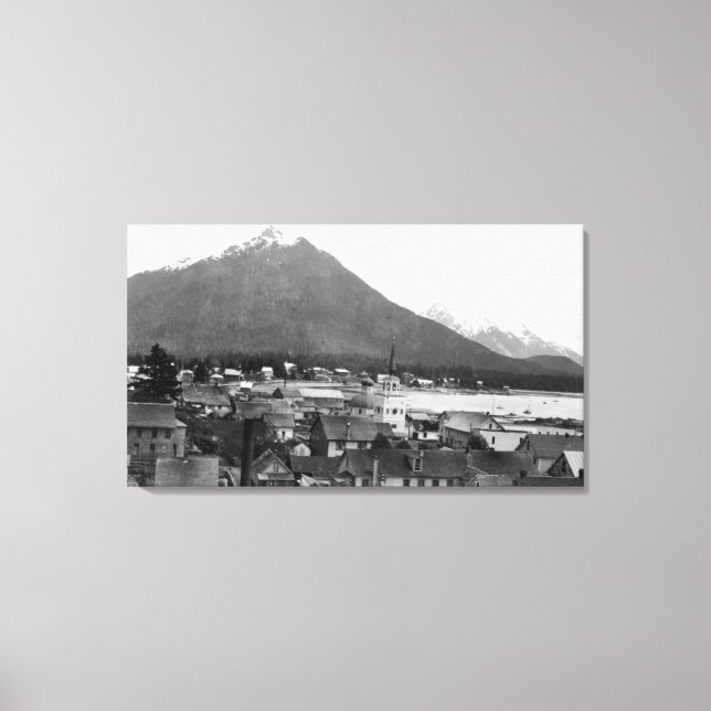 Impressão Em Tela Vista de Cidade de Sitka, Alaska PhotochartSitka,  (Frente)