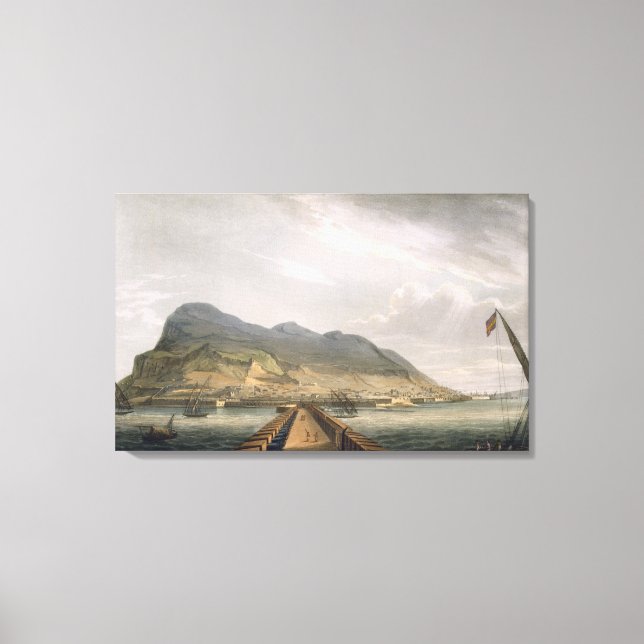 Impressão Em Tela Vista de Gibraltar, gravada por Thomas Sutherland  (Frente)