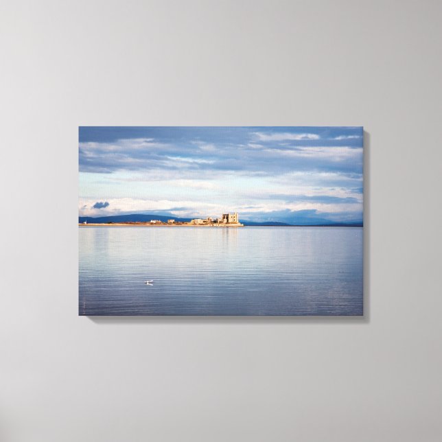 Impressão Em Tela Vista de inverno Piel Island Morecambe Bay Cumbria (Frente)