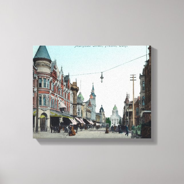 Impressão Em Tela Vista de Mariposa Street Fresno, CA (Frente)