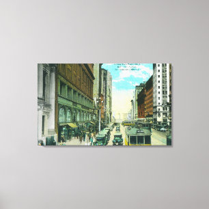 Impressão Em Tela Vista de Market Street de Grant Street