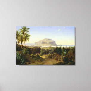Impressão Em Tela Vista de Palermo com montagem Pellegrino