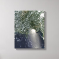 Vista de satélite de um derramar de petróleo