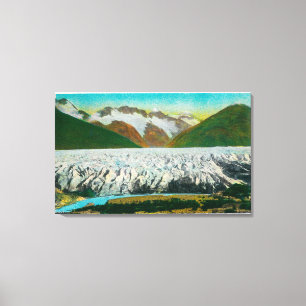 Impressão Em Tela Vista de Spencer Glacier, Perto de Seward, Alasca