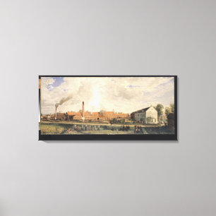 Impressão Em Tela Vista de uma fábrica do açúcar