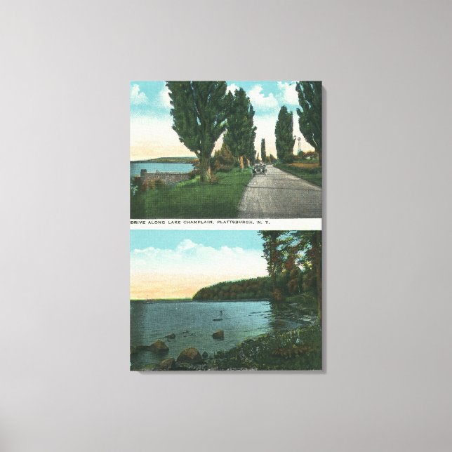 Impressão Em Tela Vista de Unidade de Champlain Lake (Frente)