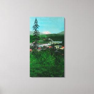 Impressão Em Tela Vista distante do pico e da cidade da geleira