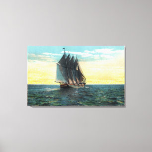 Impressão Em Tela Vista do castelo francês velho, 3 bandeiras de