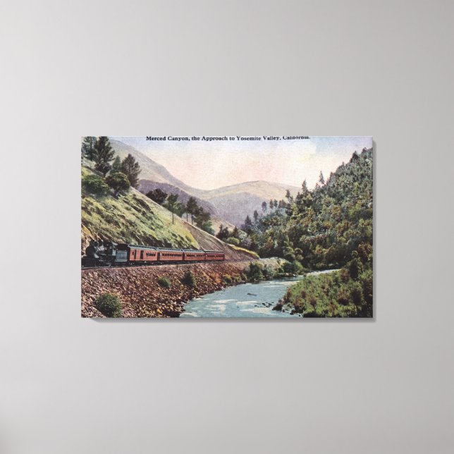 Impressão Em Tela Vista do comboio que entra no vale de Yosemite (Frente)