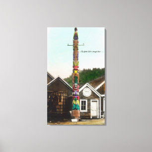 Impressão Em Tela Vista do corvo TotempoleWrangell, AK