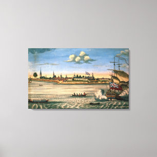 Impressão Em Tela Vista do forte George, com a cidade de New York