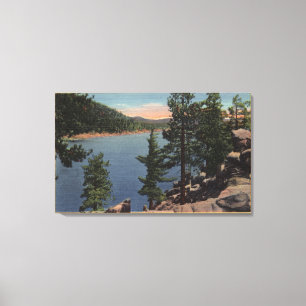 Impressão Em Tela Vista do lago através dos pinhos