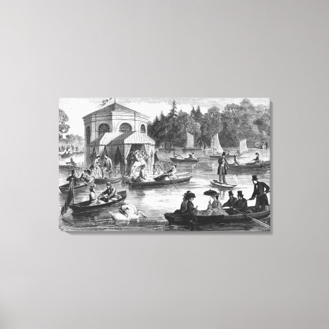 Impressão Em Tela Vista do lago do Tribunal de Fontainebleau (Frente)