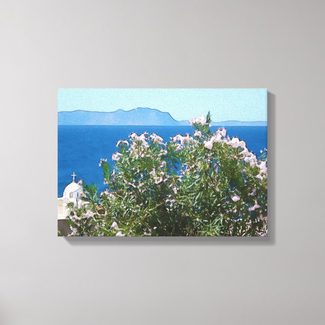 Impressão Em Tela Vista do mar de aquarelas (Frente)