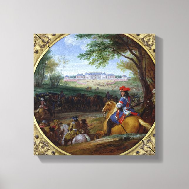 Impressão Em Tela Vista do Palácio de Versalhes em 1669 (Frente)