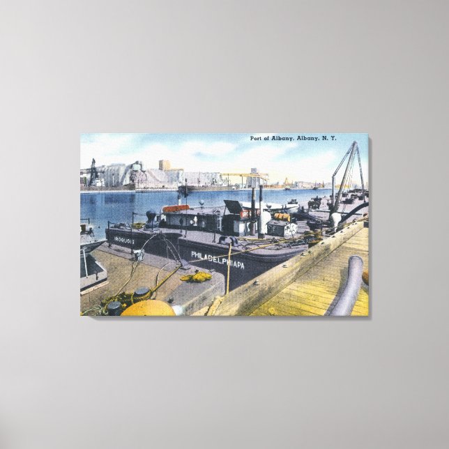 Impressão Em Tela Vista do Porto de Albany, SS Iroquois em (Frente)
