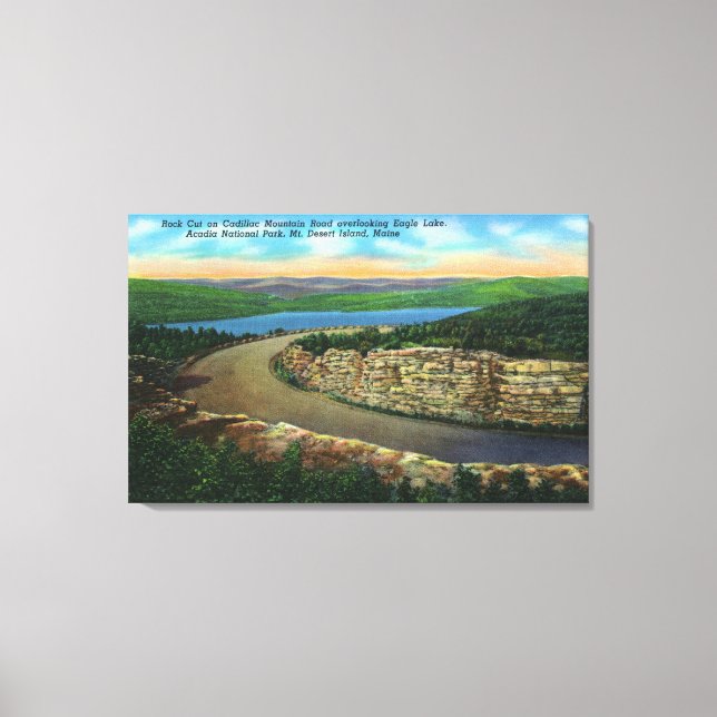 Impressão Em Tela Vista do Rock Cut no Cadillac Mt Visualizando Águi (Frente)