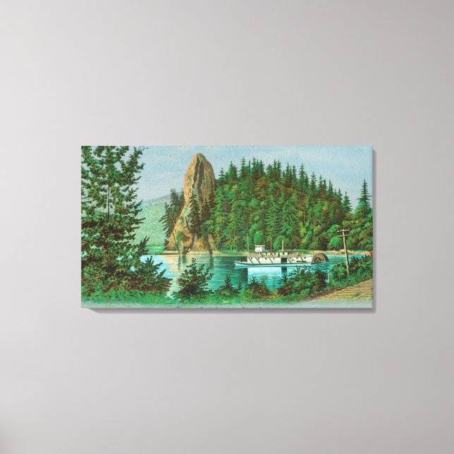 Impressão Em Tela Vista do Rooster Rock and Riverboat (Frente)