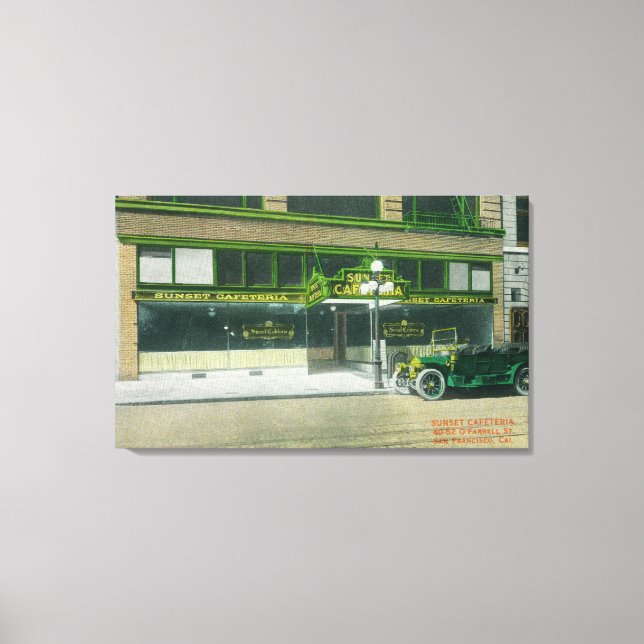 Impressão Em Tela Vista Exterior da Cafetaria Sunset (Frente)