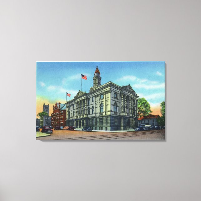 Impressão Em Tela Vista Exterior da Câmara Municipal 3 (Frente)