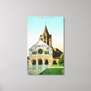 Impressão Em Tela Vista exterior da igreja memorável em Stanford U