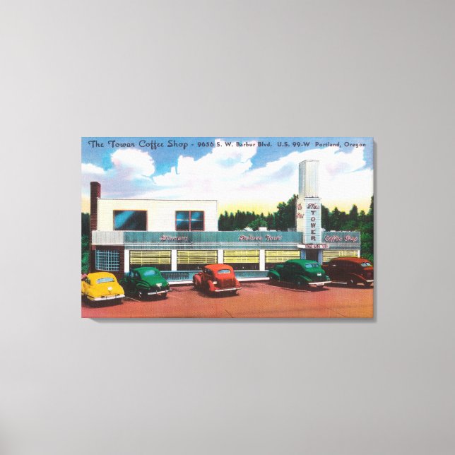 Impressão Em Tela Vista Exterior do Compro Café de Torre (Frente)