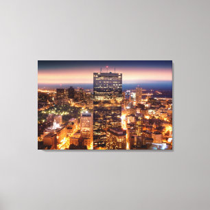 Impressão Em Tela Vista geral de Boston na noite