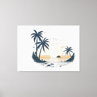 Impressão Em Tela Vista lateral da praia