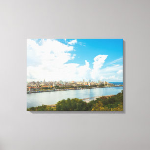Impressão Em Tela Vista panorâmica de Havana, Cuba