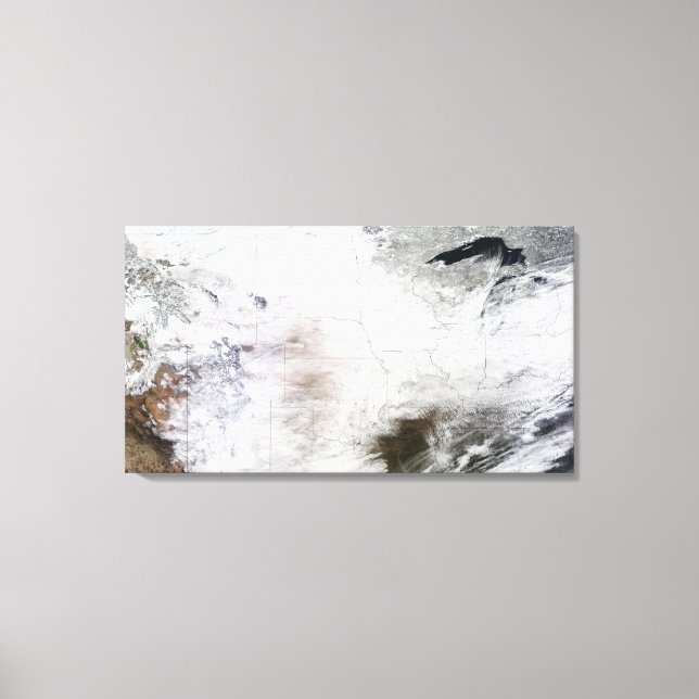 Impressão Em Tela Vista por satélite de uma enorme tempestade de inv (Frente)