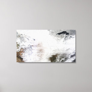 Impressão Em Tela Vista satélite de uma tempestade maciça do inver