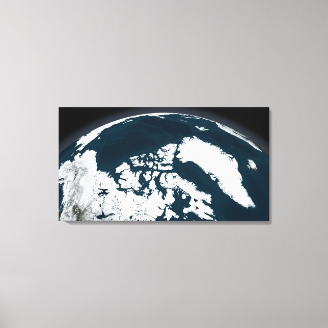 Impressão Em Tela Vista sobre a Gronelândia e o Oceano Ártico (Frente)