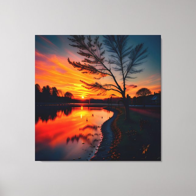 Impressão Em Tela Vista Sunset Paisagem Quatro (Frente)