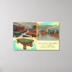 Impressão Em Tela Vistas interiores da mesa de bilhar de Newark