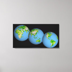Impressão Em Tela Vistas topográficas do mundo
