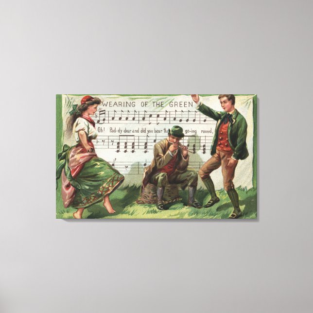 Impressão Em Tela Visto da Sheetmusic verde (Frente)