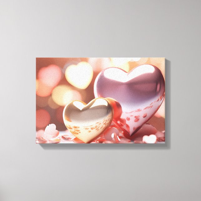 Impressão Em Tela Visual "Metálico" Dourado, Prata e Rosa Dourado (Frente)