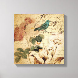 Impressão Em Tela vitoriana rosa ave Paris Botânica francesa