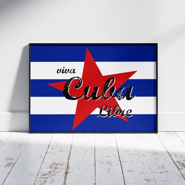 Impressão Em Tela Viva Cuba Libre, Havana, Fidel Castro, Che Guevara (Criador carregado)